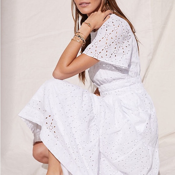 Anthropologie Maeve Somerset Eyelet Maxi Dress in Ivory - Picture 4 of 6